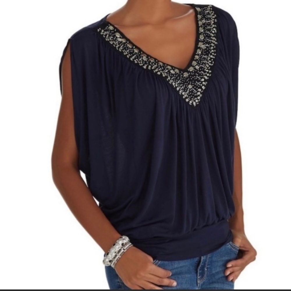 Whbm batwing top navy